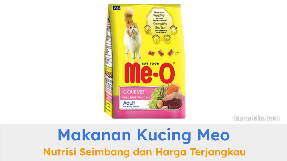 Makanan kucing Meo memiliki kandungan dengan nutrisi seimbang dan berbagai varian rasa. Harganya juga terjangkau dari merek lainnya.